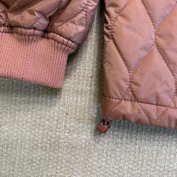 Dark Pink Cropped quilted liner jacket, boxy oversized fit puffer coat fall vibe - Picture 5 of 5